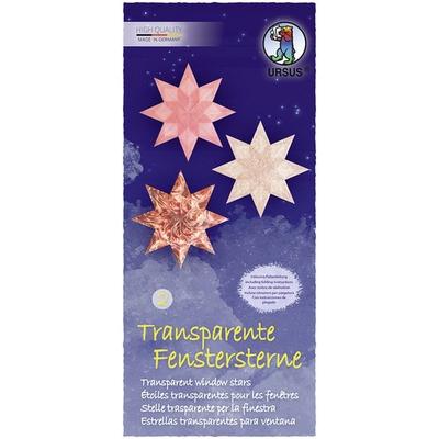 URSUS Dekorationsartikel Transparente Fenstersterne groß, Sortierung 02, 80 Blatt