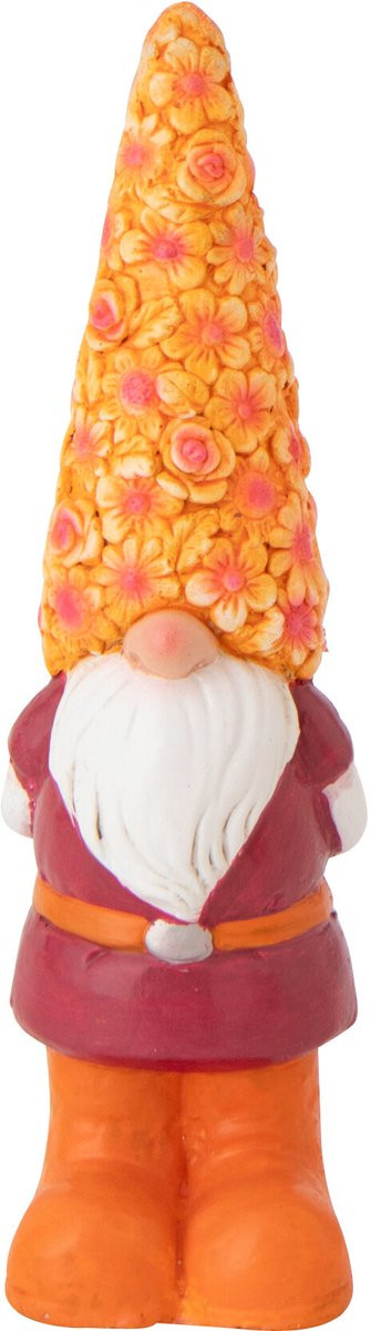 J-Line Decoratie Kabouter met Bloemenhoed - Polyresin - Mix - Small