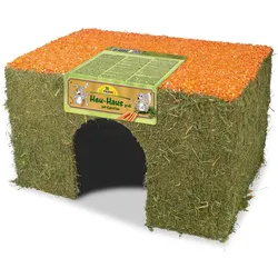 JR FARM Nager Heu-Haus mit Karotten Kleintiersnack / Zubehör Groß (ca. 600g)