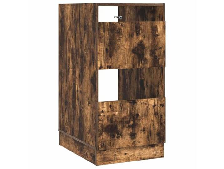 Waschschrank mit Tür Räuchereiche Material Holz Einlegeböden, Drehtüren, pflegeleicht, wasserabweisende Oberfläche, geräumige Konstruktion