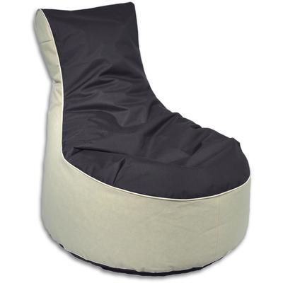 Sitzsack KINZLER "BICO", schwarz (anthrazit,natur), B:80cm H:90cm, Polyester, Sitzsäcke, Sitzsack, zweifarbig, mit Rückenlehne, Outdoor geeignet, Kinderzimmer