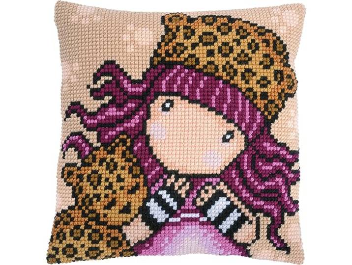 Vervaco Gorjuss Perfect Love Kruissteek Kussen Kit, ecru, ca. 40 x 40 cm