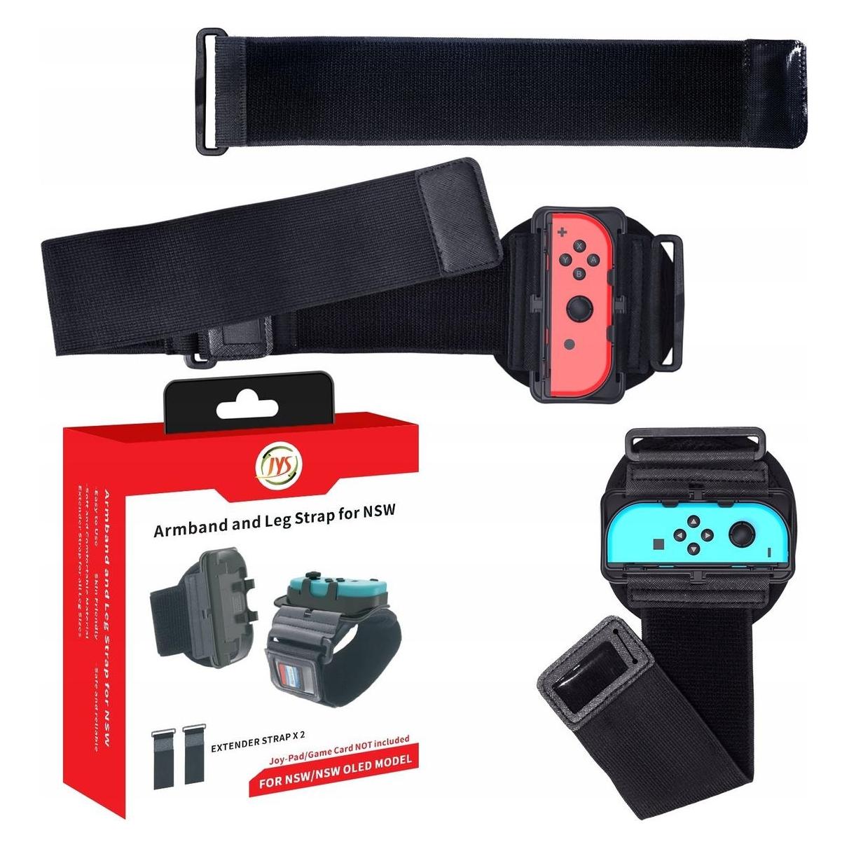 JYS Opaska Pasek Mocowanie Na Rękę Nogę Do Nintendo Switch/ Switch Oled + 2x Pasek Przedłużający Ns245 (Switch, Switch OLED) (30139223)