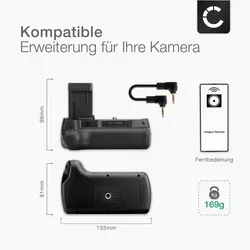 Cellonic KZ Batteriegriff für Canon EOS 2000D, 1100D, 1200D, 1300D, Kiss X50, Rebel (Batteriegriff), Batteriegriff, Schwarz