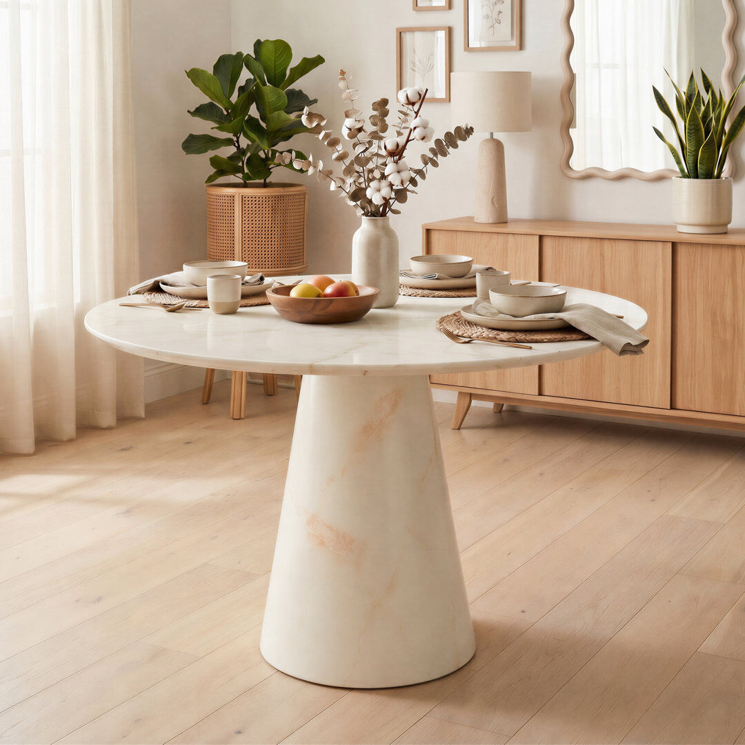 Canora Grey Belarmina Dining Table Cream