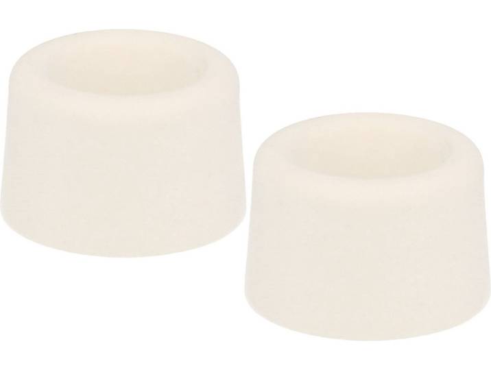 AMIG Deurstopper/deurbuffer - 2x - D23mm - inclusief schroeven - rubber - wit