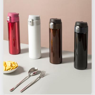 Multicon Wholesale Hub Creative Bullet Cover Thermos Cup, Simple Solid Color Water Cup, Students Go To School Design white