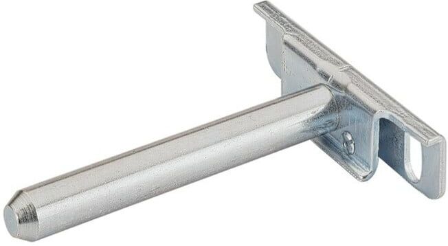 Hettich MB Support d'étagère avec goujon de fixation SW 12 mm Titane 2 63598,L 90mm STA galvanisé (063598)