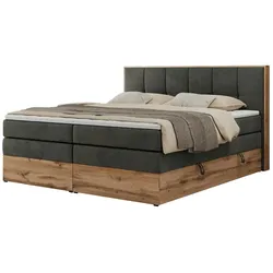 Boxspringbett mit Bettkasten  ¦ grau ¦ Maße (cm): B: 148 H: 113