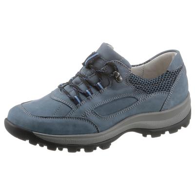 Schnürschuh WALDLÄUFER "HOLLY", Damen, Gr. 5 (38), Leder, blau (jeansblau, kombiniert), Nubukleder, Textil, Schuhe Schnürschuh, mit herausnehmbarem Fußbett, Freizeitschuh, Halbschuh, Schnürschuh