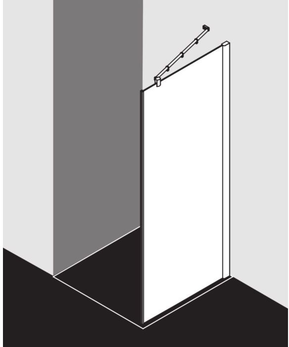 Kermi Pasa XP Seitenwand PXTWD090181AK 90x185cm, silber mattglanz, ESG klar, auf Duschwanne