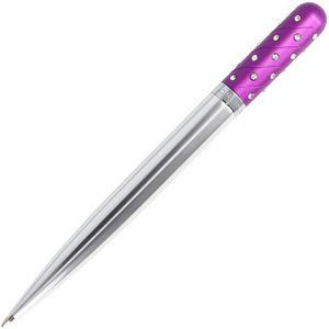 Online Kugelschreiber Crystal Pen Purple, 37078, Gehäuse silber/lila, Aluminium, Schreibf. schwarz