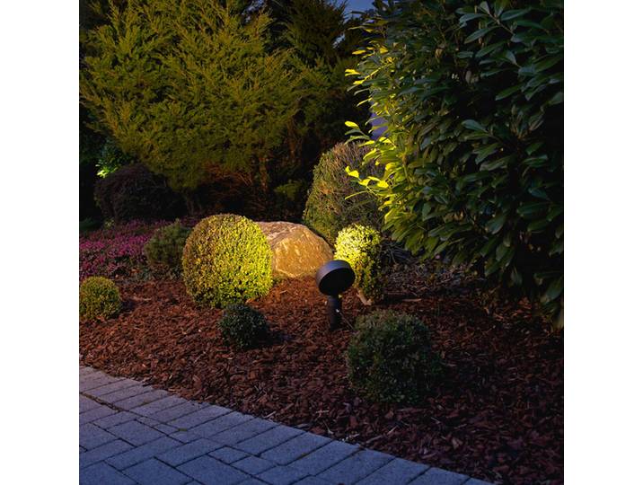 Cassian LED grondspies lamp, zwart, Aluminium, Modern