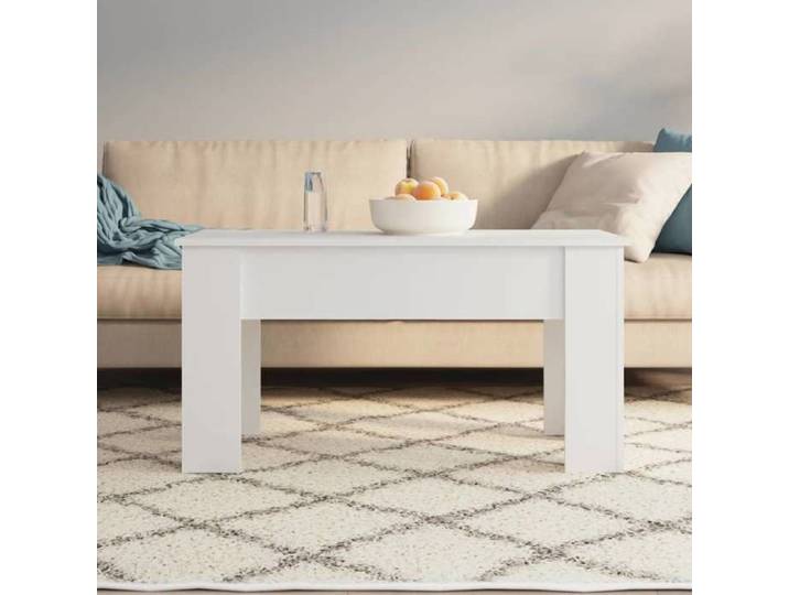 BESTLIFE Table basse blanc 101x49x52 cm bois d'ingénierie avec manuel de montage（15142851）VIDAXL