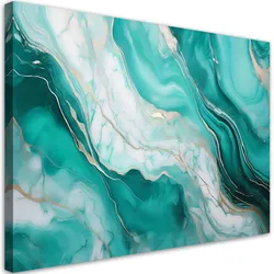 LEINWANDBILD Türkisfarbener Marmor mit Gold 60x40cm