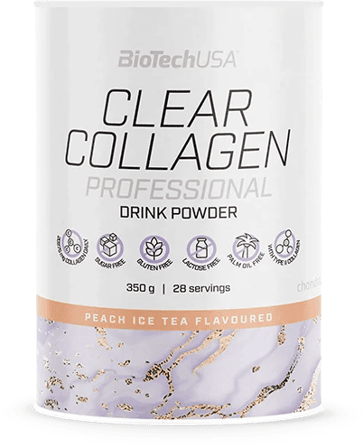 Biotech USA Clear Collagen Professional Bebida en Polvo 350g Té Helado de Melocotón