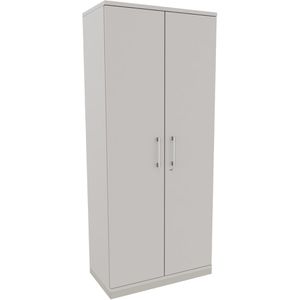 fm-Büromöbel Aktenschrank Fastline, aus Holz, abschließbar, 80 x 186,9 x 44,2 cm (B/H/T), lichtgrau