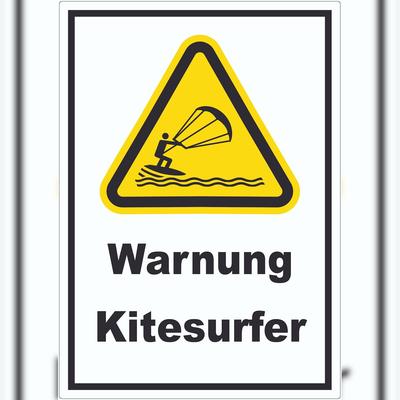HB-Druck Aufkleber Warnung Kitesurfer A0 (841x1189mm)