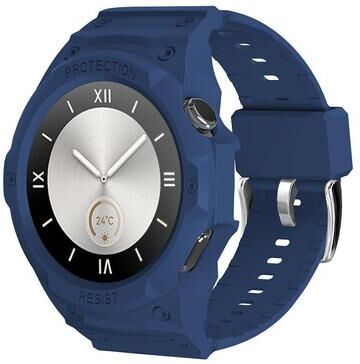 Everyday Crate Huawei Watch GT 6 GT 5 GT 4 46mm TPU Watch Band Integrated Protective Watch Strap midnight Blue