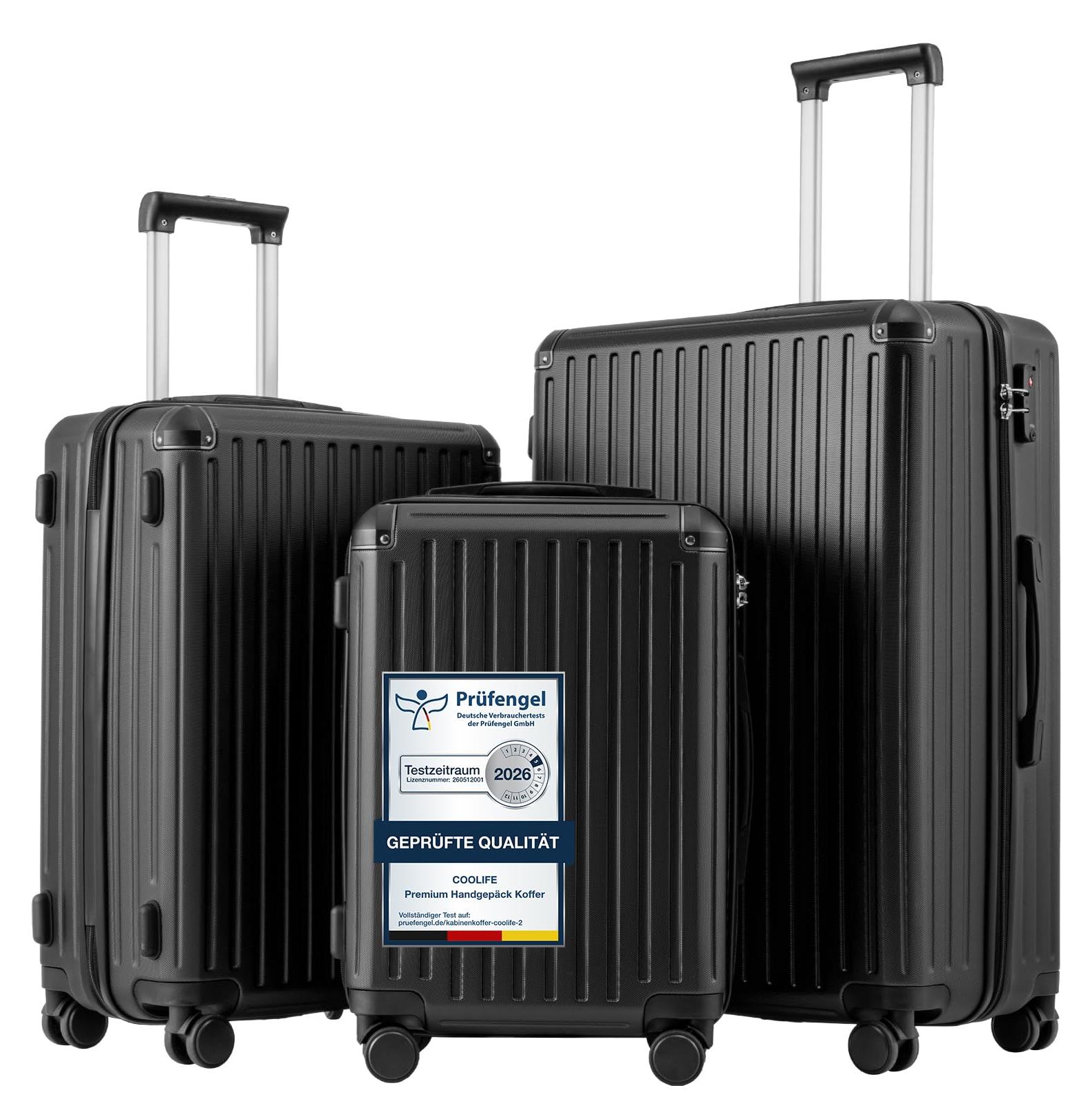 Koffer-Set - Hartschalenkoffer - TSA-Schloss - 3-teilig - Handgepäck, mittelgroß und groß