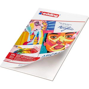 Edding Acrylmalblock 30010, A4, 300g/m², weiß, geleimt, 10 Blatt