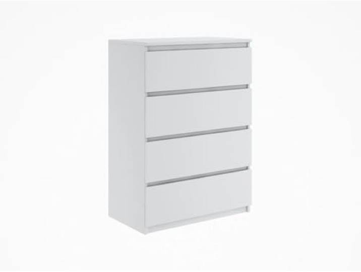 emix24.de Kommode Sideboard Weiß 4 Schubladen Anrichte 70 Holz Möbel Schubladenschrank