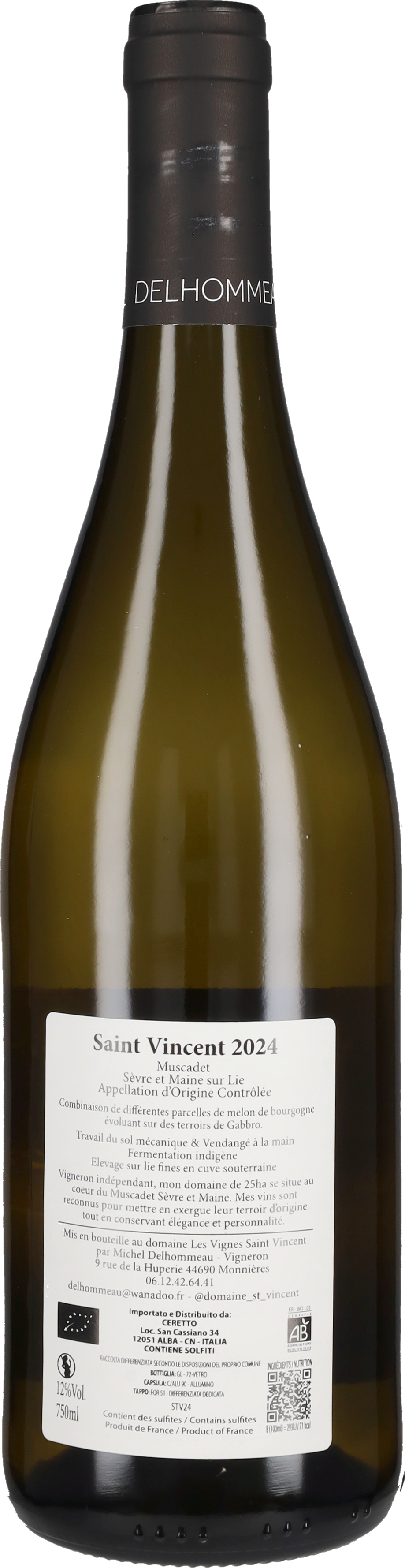 Delhommeau Michel Muscadet Sèvre et Maine 'Saint Vincent' Michel Delhommeau 2024