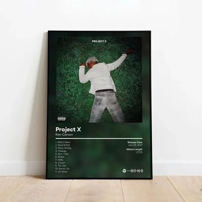 Uplift Treasures Ken Carson Album Canvas Wall Art Poster c 7.87 11.81 In