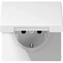 Jung Klappdeckel mit SCHUKO Topf alpinweiss LS1520KLPLWW