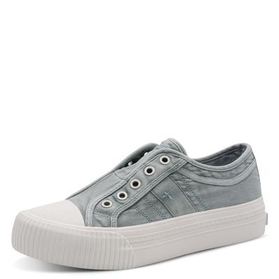 Slip-On Sneaker TAMARIS, Damen, Gr. 38, Textil, blau (hellblau), used, Schuhe, Slipper, Schlupfschuh, Freizeitschuh in veganer Verarbeitung