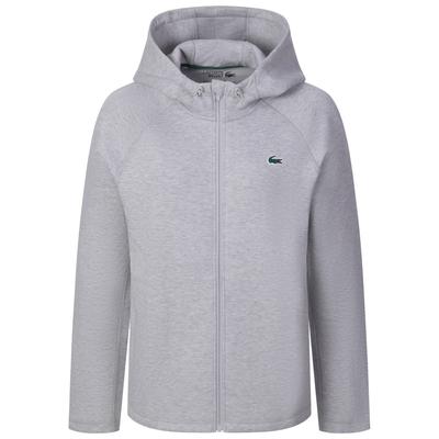 Sweatjacke LACOSTE "Lacoste SH0152 Sweatjacke Damen Bekleidung", Damen, Gr. XXL, grau, 71% Polyester, 25% Baumwolle, 4% Elasthan, Sweatjacken Sweatjacke