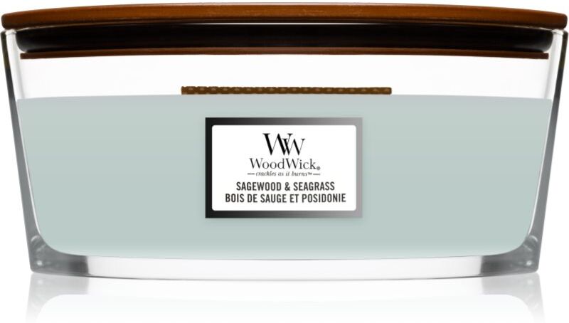 Woodwick Sagewood & Seagrass bougie parfumée avec mèche en bois (hearthwick) 453,6 g