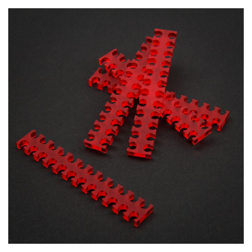 King Mod 24-Slot Kabelkamm 3mm klein - rot - 5er Set (ZUUV-143)