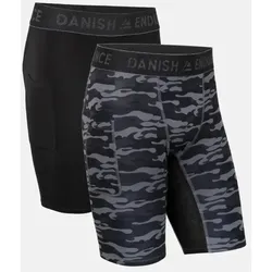 POWER KOMPRESSIONS SHORTS - 2-Pack - Schwarz | Grau Camo - M