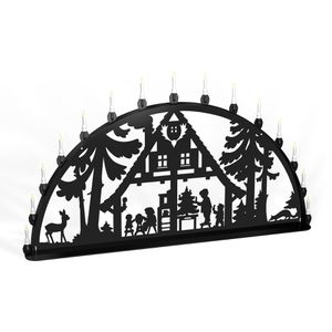 XXL-Schwibbogen Schwibbogen Waldhaus, outdoor, 15 LEDs mit Netzbetrieb, aus Metall, 200 x 100 cm