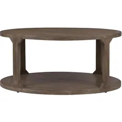 COUCHTISCH Ø100x45 cm rund Natur handgefertigt aus Mangoholz