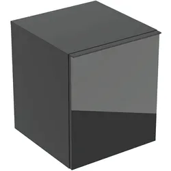 Geberit Acanto Seitenschrank, 1 Schublade und 1 Innenschublade, 452x520x475mm, 503.010.JK.2, Farbe: Korpus: lava / matt Front: lava / Glas glänzend, Griff: lava / matt