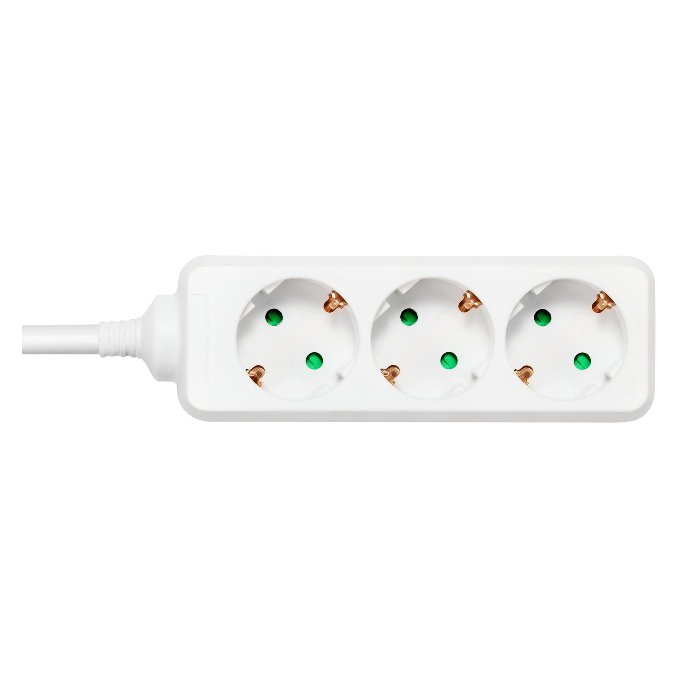 Deltaco outlet 3xCEE 7/3 1xCEE 7/7 1.5m white (3x, CEE 7/3, 1.50 m) (GT-0303)
