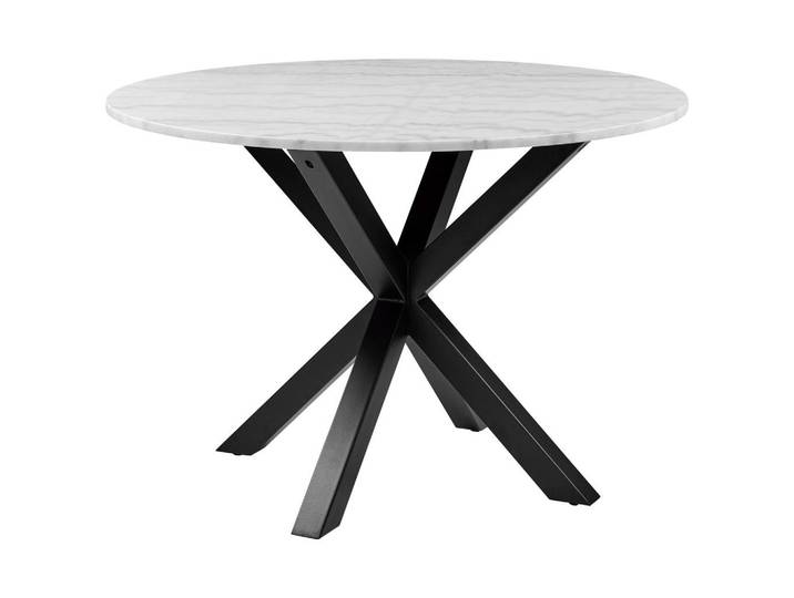 Mid.you Esstisch, Schwarz, Weiß, Metall, Stein, rund, eckig, 110x76x110 cm, Esszimmer, Tische, Esstische, Esstische rund