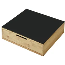 KESPER Schublade  Kaffee-Kapseln, Farbe: natur / schwarz, Material: Bambus /Glas, L: 30cm B: 31cm H: 10cm