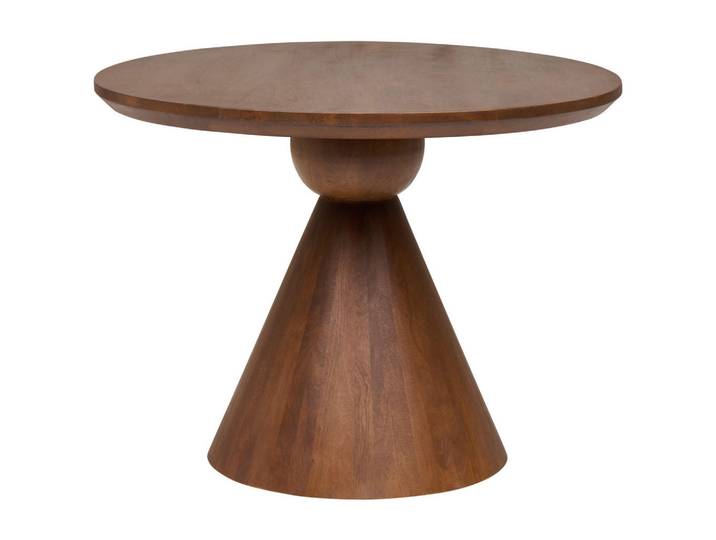 Livetastic Esstisch, Walnuss, Holz, Mangoholz, vollmassiv, Holz, rund, rund, schnell aufzubauende und stabile Arbeitsfläche, Esszimmer, Tische, Esstische, Esstische rund