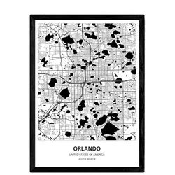 POSTER Karte Von Orlando - Usa A4 Rahmenlos