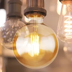 Vintage LED E27 dimmbar Vintage Glühbirne LED Retro Filament Leuchtmittel, Glas Amber, 7 Watt 670 Lumen 2700 Kelvin warmweiß, DxH 12,5x17,5 cm
