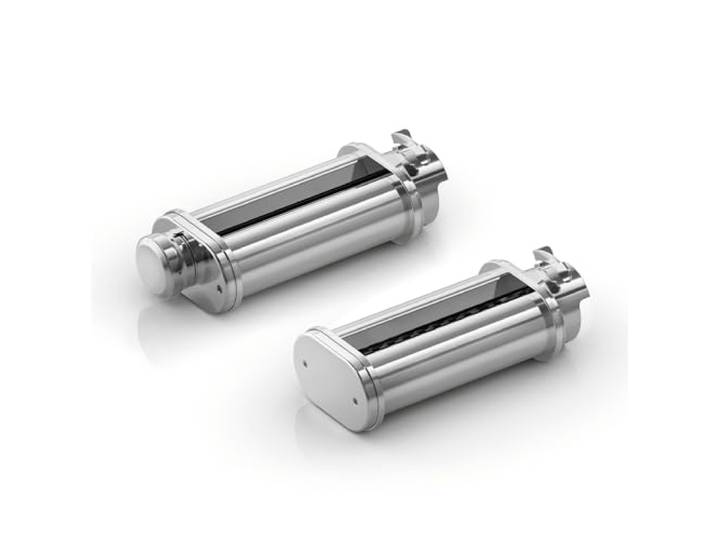 Bosch Pasta Set MUZ5PP1, Zubehör passend für Küchenmaschine Serie 4, Serie 2, 2 Pastawalzen für Lasagne / Nudelplatten und Tagliatelle, Nudelmaschine, Edelstahl