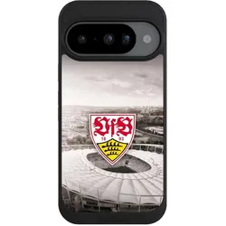 Nivocase Handyhülle für Google Pixel 10 Hülle NIVOpure Case Schwarz Offizielles Lizenzprodukt Stadion VfB (Google Pixel 10), Smartphone Hülle, Schwarz