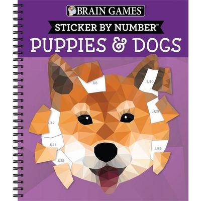 Brain Games - Sticker by Number: Puppies & Dogs - 2 Books in 1 (42 Images to Sticker), Taschenbuch von Publications International Ltd,New