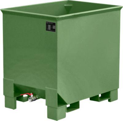 Behälter für Routenzüge Typ CS 30, 3-fach stapelbar, Inhalt 0,3 m³, bis 500 kg, resedagrün RAL 6011