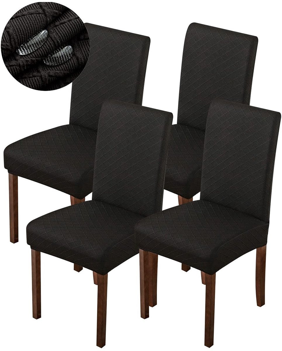 Set van 4 waterdichte stoelhoezen voor eetkamerstoelen
