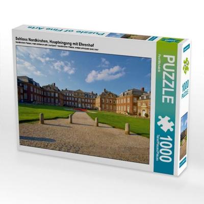 CALVENDO Puzzle Schloss Nordkirchen, Haupteingang mit Ehrenhof | 1000 Teile Lege-Größe 64x48cm Foto-Puzzle für glückliche Stunden