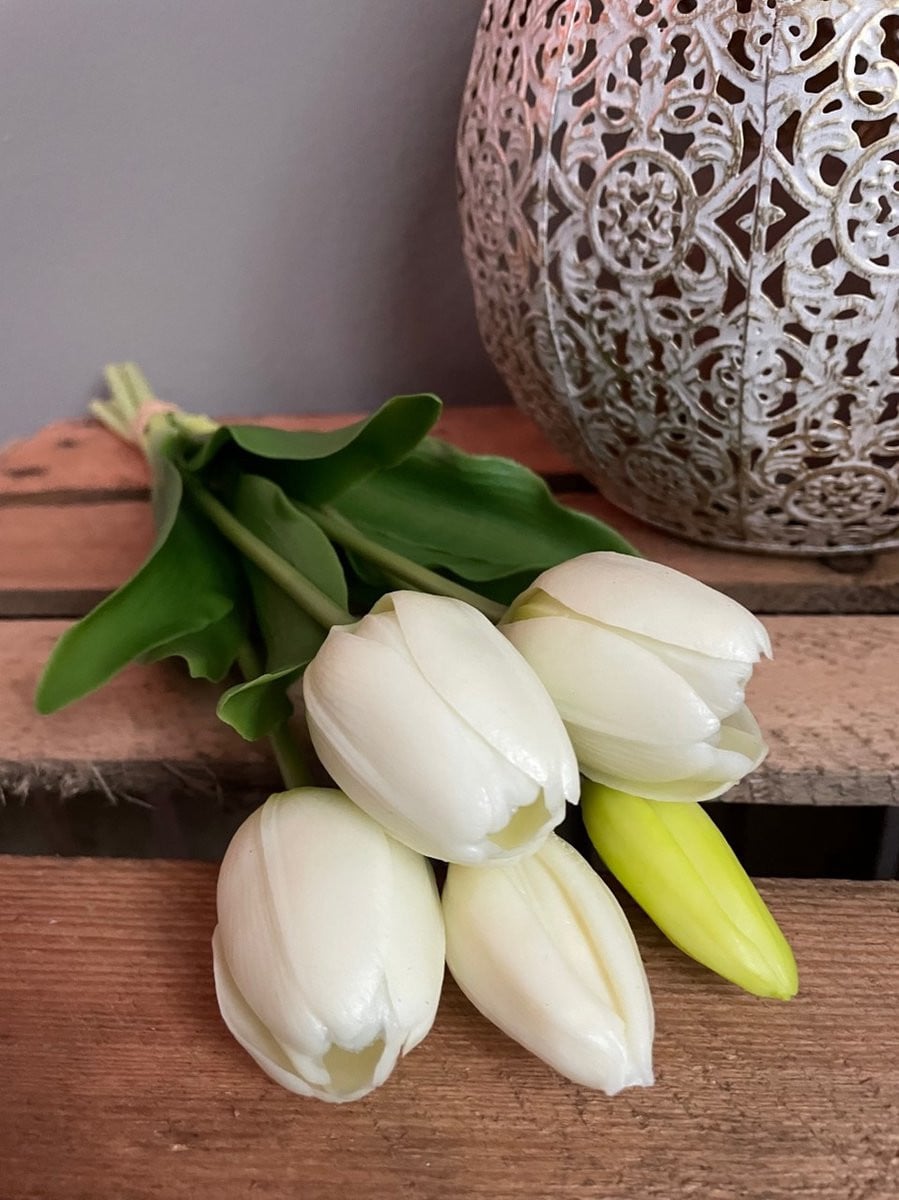 Real Touch Tulpen Wit - Kunstbloemen